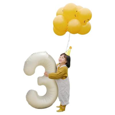 户外数字气球生日装饰场景布置男孩女宝宝儿童2周岁3派对拍照道具