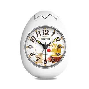 RHYTHM丽声日本品牌闹钟儿童卧室静音小闹钟卡通超大音量床头钟