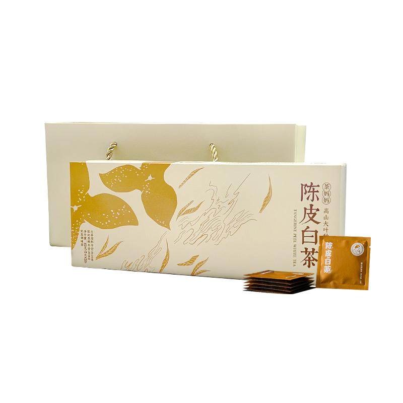 茶妈妈2018年陈皮白茶方片云南高山贡眉老白茶独立装茶叶礼盒100g