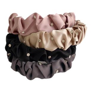 赵露思同款褶皱发箍女韩式手工网红新款高颅顶黑色头箍头饰女款