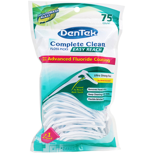 美国进口Dentek牙线德泰克便携式牙缝刷超细高拉力弓形后牙牙线棒