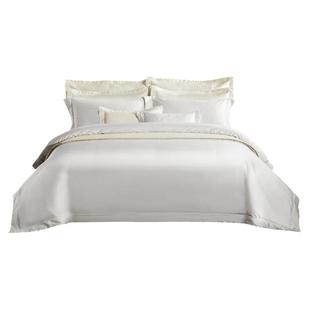 纯进口极奢华180支giza45埃及长绒棉四件套高档纯色别墅床上用品