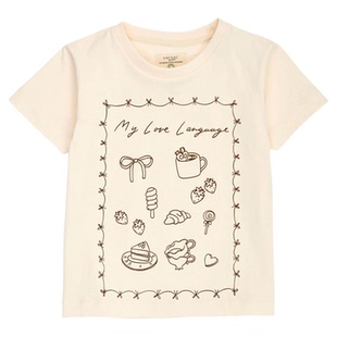 Little家现货 丹麦VACVAC SS26春夏儿童有机棉印花短袖T恤短裤