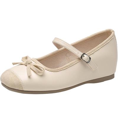 大东玛丽珍鞋女鞋2025春新款内增高中跟一字扣方头材质拼贴C0123