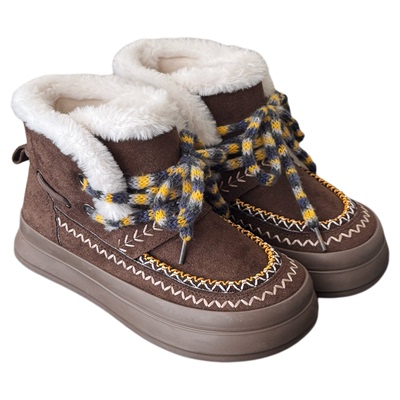 厚底雪地靴女款2025冬季加绒加厚