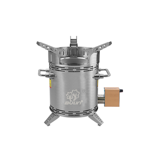 步林新型户外便携式取暖柴火炉炒菜气化烧水露营猛火无烟柴火炉子