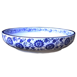 釉下彩青花瓷碗凉菜盆陶瓷大汤碗浅碗水煮鱼碗剁椒鱼头盘酸菜鱼盆