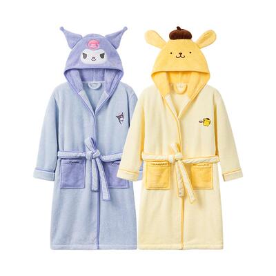 三利三丽鸥浴袍儿童吸水锁温