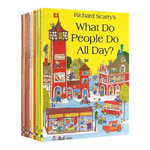理查德斯凯瑞金色童书10册 Richard Scarry Collection 英文原版进口绘本 what do people do all day 好忙好忙的小镇 5-8岁