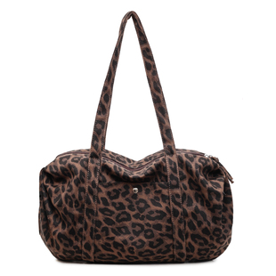 复古豹纹帆布包包女2026新款潮时尚托特包大容量通勤包手提单肩包