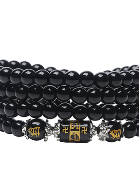 黑曜石十二生肖男士韩版饰品佛珠