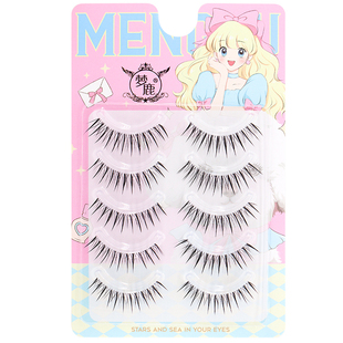 梦鹿【W-56】A型毛眼中加长自然浓密整条一片式假睫毛5对装