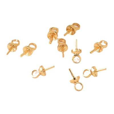 14K包金diy手工珍珠白金色吊坠扣