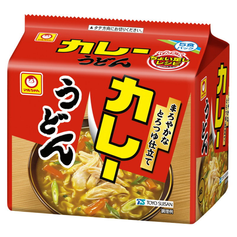 日本进口东洋水产咖喱乌冬面偏甜方便面袋面整箱(505g×6袋)