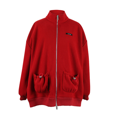 【小辣椒】Magyann2025秋原创安可拉红休闲外套LOGO织带运动衫女