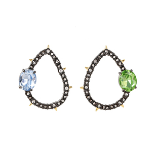 鬼才设计师满钻耳环高级感轻奢小众设计冷淡风耳饰半圆圈耳钉