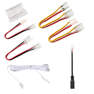 led低压贴片灯带COB免焊接头卡扣连接线2835/8mm5050连接器焊线转