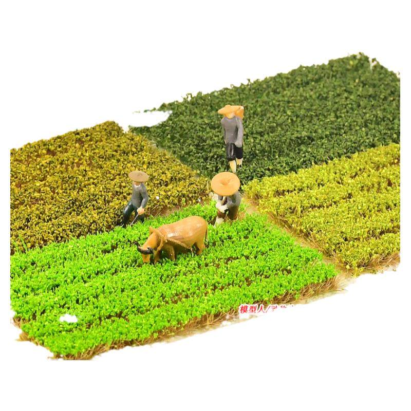 情景麦田模型沙盘模型制作稻田微缩景观配多规格景灌木植物材料