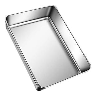 不锈钢保鲜盒带盖方盘食品级冰箱收纳盒野餐盒饺子方盒长方形盘子