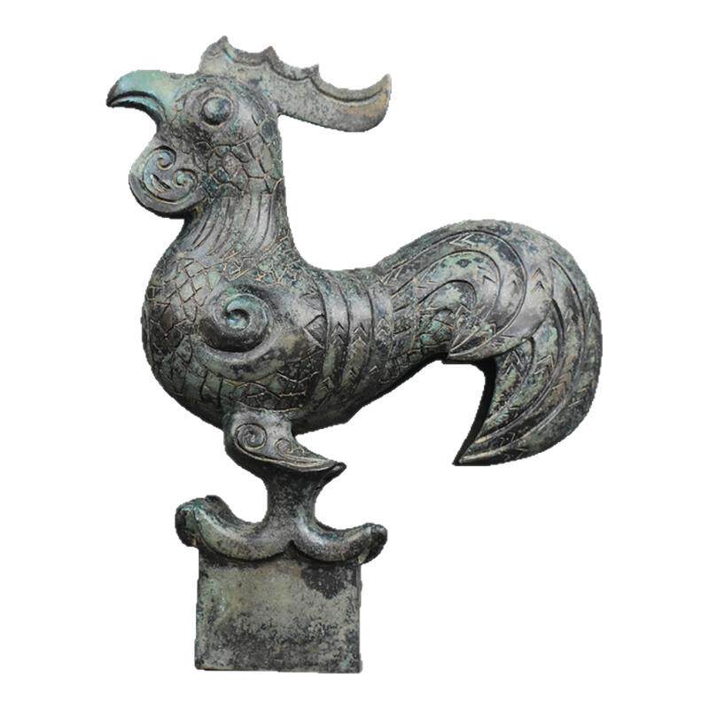 仿古青铜器三星堆公鸡像摆件