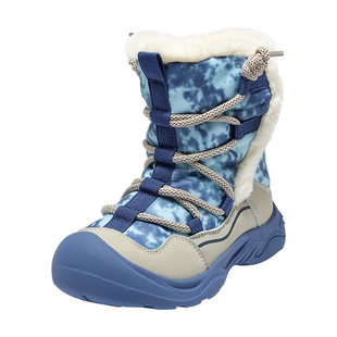 百丽童鞋儿童雪地靴2026冬季新款加绒加厚女童户外大棉靴男童短靴