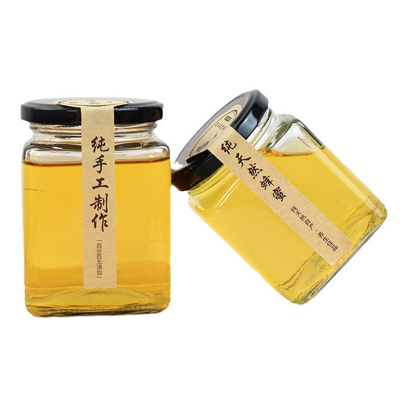 六棱玻璃瓶密封罐蜂蜜包装食品级1斤2斤圆果酱菜燕窝罐头加强泡沫