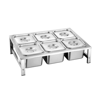 不锈钢调料架商用配料台厨房小料盒调料罐火锅店餐饮店分格多层架