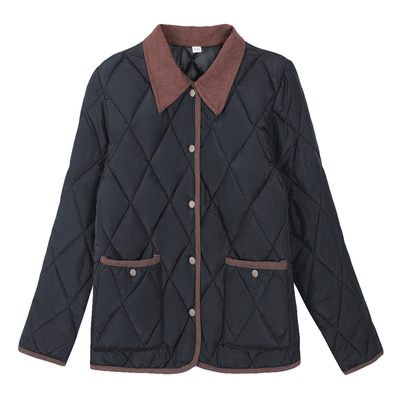 轻薄羽绒棉衣女早春菱格夹棉