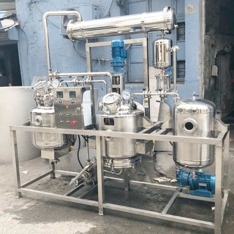 小型植物中草药液提取浓缩收膏罐设备 实验室型低温提取浓缩机组