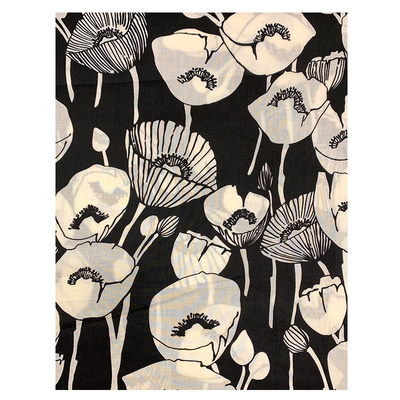 100纯棉黑底大印花手工缝纫布料