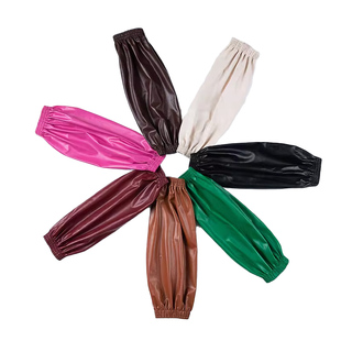 秋冬皮革袖套防水防油男女厨房皮套袖加长加厚工作耐磨成人护袖头