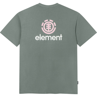 美国ELEMENT滑板短袖T恤男夏季街头风灰色logo印花纯棉重磅上衣潮