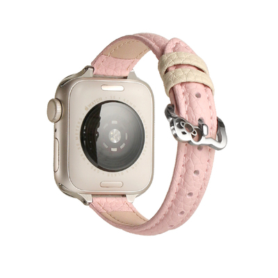 UHADA新款荔枝纹kt猫扣表带女生