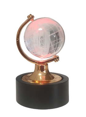 新款实木底座发光水晶地球仪