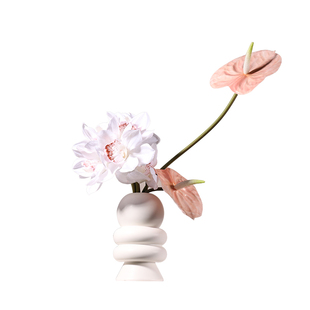 花小只 现代北欧粉白小花器组合 样板间酒店会所餐厅软装花艺摆件