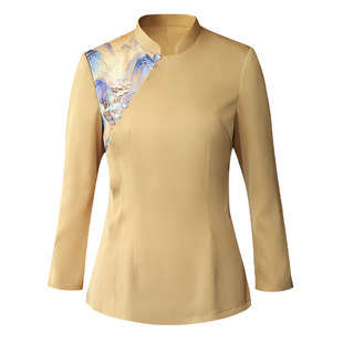 衣研堂中餐厅服务员工作服五星级酒店餐饮饭店前厅员工秋冬长袖女