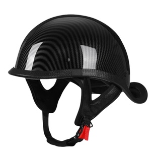 国标3C摩托电动车头盔男哈雷巡航瓢盔太子复古机车半盔女夏季翘盔