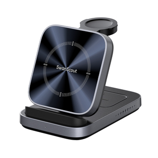 白鹄SwanScout713S/F 适用于三星GalaxyWatch8 7手表S25+Z Flip7/6/5系列手机小折叠三合一便携式无线充电器