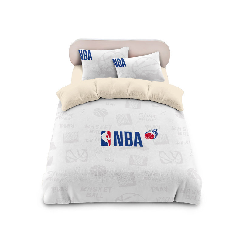 NBA篮球a类牛奶绒四件套男生卧室保暖加厚被套学生宿舍床品三件套