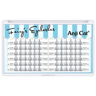 anjicat分段仙子睫毛羽扇款A型假睫毛细梗韩式韩系女团自嫁接睫毛