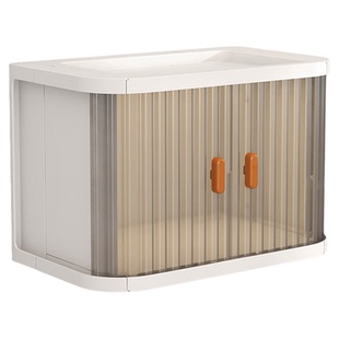 也雅桌面收纳盒办公桌工位杯子零食整理小柜子化妆品置物架展示架