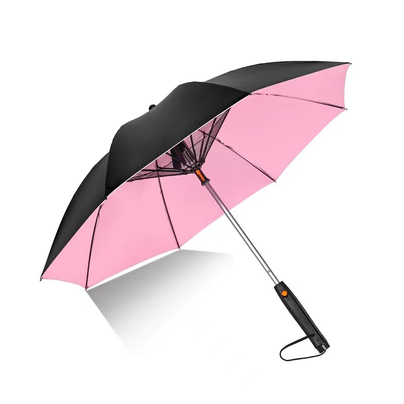 带风扇的雨伞喷雾降温USB充电伞