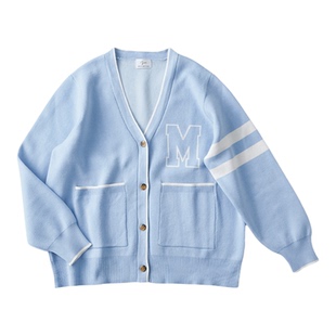 春季新品 桑妮库拉/Sunny clouds 纯棉学院风开衫日系清新针织衫