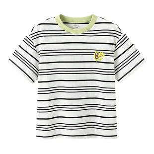 巴拉巴拉儿童短袖t恤男童女童纯棉上衣夏装2026新款童装条纹半袖t