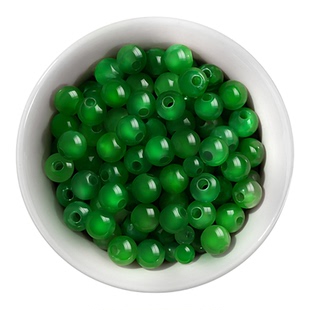 翡翠散珠diy手工辣阳绿小米珠天然冰种帝王绿干青3mm珠子串珠手串