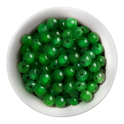 翡翠散珠阳绿小米珠天然a货圆珠