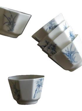 季度窑手绘中国白瓷纯手工品茗杯