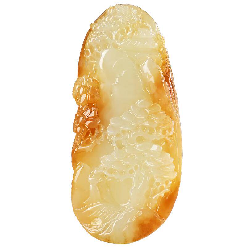 新疆和田玉且末糖料意境山水男