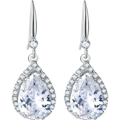 925银气质水晶耳环女长款精致耳