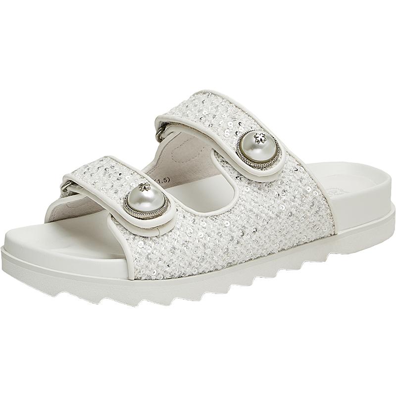 Tata他她厚底小香风拖鞋女休闲外穿气质凉拖夏季新款鞋子7WR16BT4